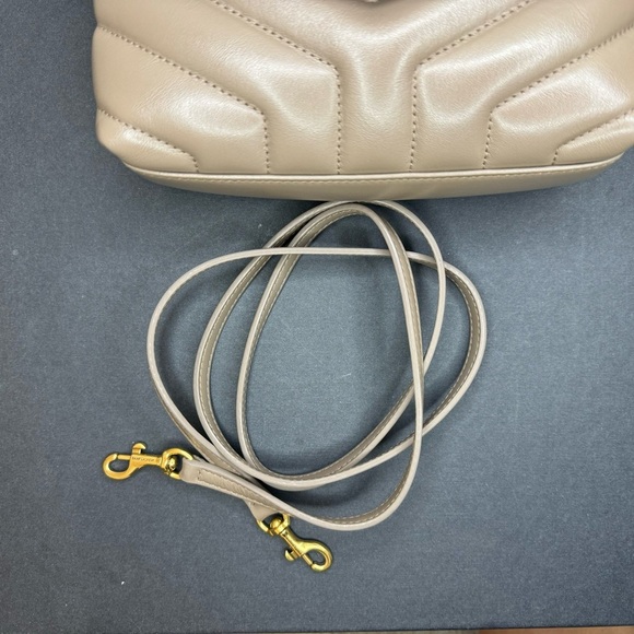 Saint Laurent Loulou Toy quilted-leather Dark Beige Rare Color! - Picture 9 of 16